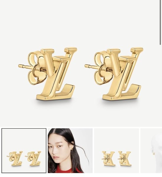Louis Vuitton LV Classic Overlay Letter Stud Earrings
