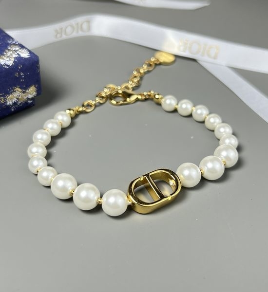 Christian Dior CD Resin Beaded Bracelet with Logo