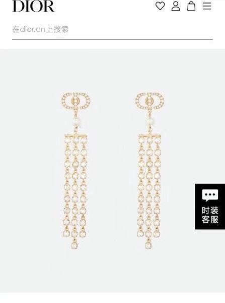 Christian Dior CD Premium Tassel Stud Earrings Jewelry