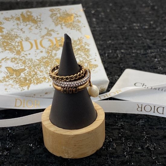Christian Dior CD Unique Design Fashion Statement Ring