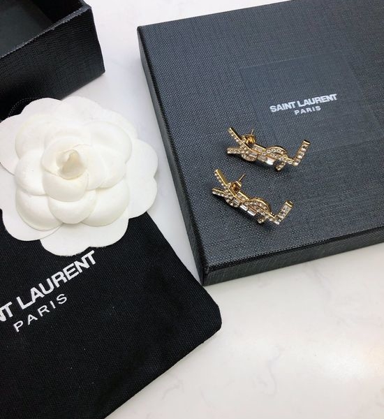 Yves Saint Laurent YSL Vintage Plated Luxury Stud Earrings