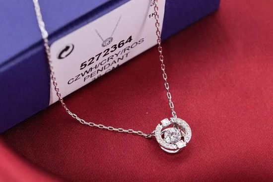 Swarovski White Gold Dancing Crystal Clavicle Necklace