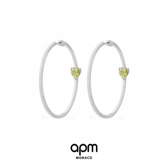 Apm monaco Heart Gemstone Hoop Earrings
