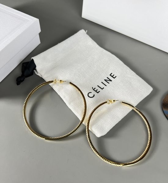 Celine Rhinestone Inlaid Hoop Earrings