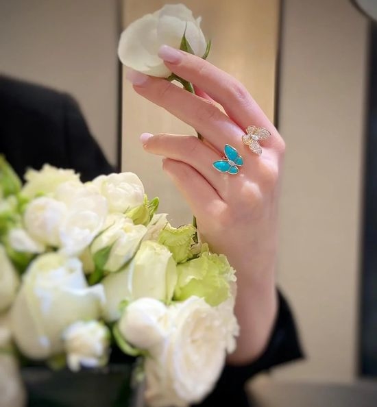 Van Cleef & Arpels VCA Blue Turquoise Butterfly Jewelry Set