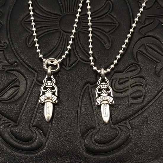 Chrome Hearts Sword Pendant Beaded Chain Necklace