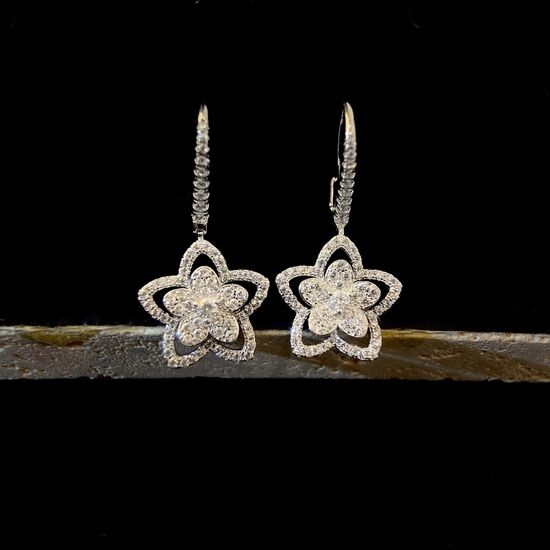 Graff Wild Flower Shaped Drop Earrings