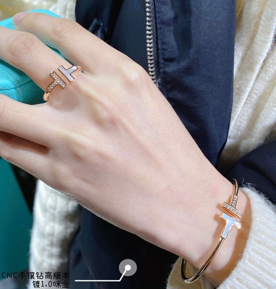 Tiffany & Co. Diamond Mother of Pearl Bangle Bracelet