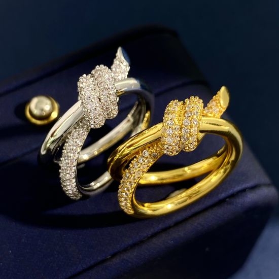 Tiffany & Co. Double Ring Diamond Knot Bracelet