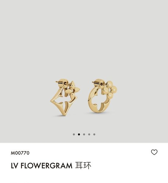 Louis Vuitton LV Asymmetric Floral Drop Earrings