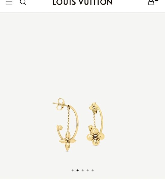 Louis Vuitton LV Floral Chain Dangle Hoop Earrings