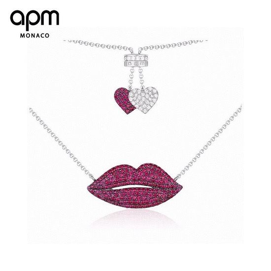 Apm monaco Lip Shape Pendant Necklace