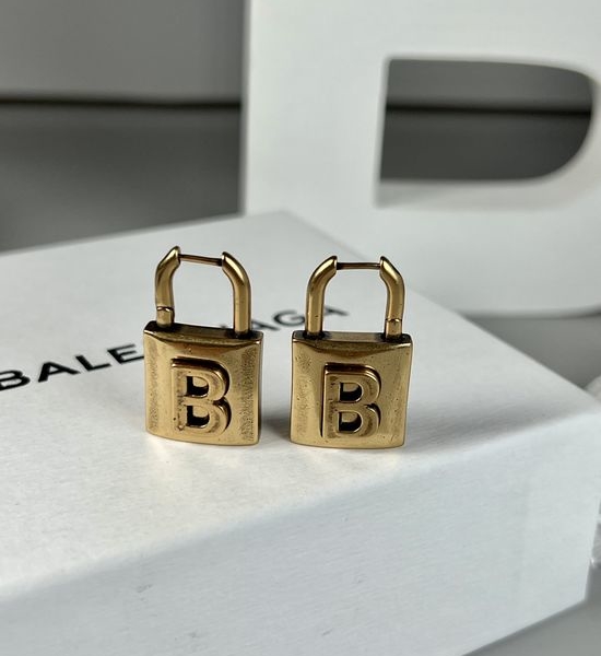 Balenciaga Lock Shape Daily Wear Drop Earrings