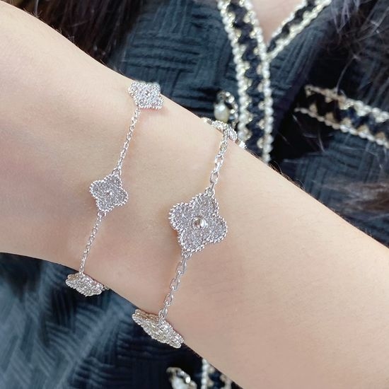 Van Cleef & Arpels VCA Diamond Clover Bracelet with Premium Craftsmanship