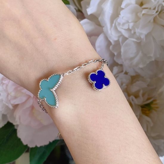 Van Cleef & Arpels VCA Mixed Gemstone Chunky Chain Bracelet
