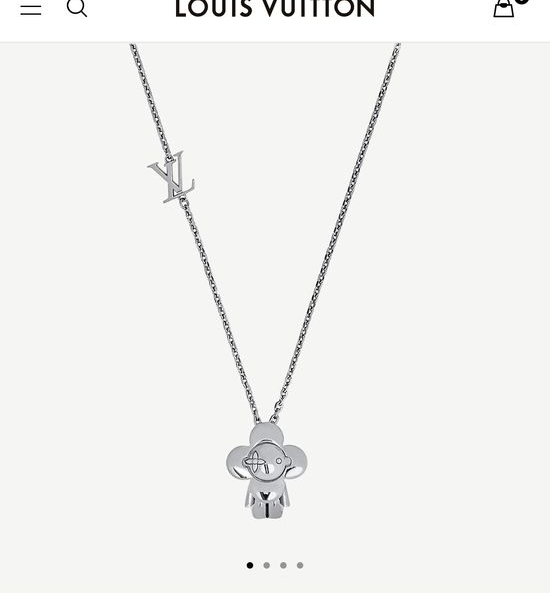 Louis Vuitton LV Polished Metal Pendant Necklace