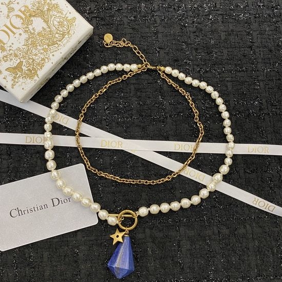 Christian Dior CD Classic Popular Elegant Pendant Necklace
