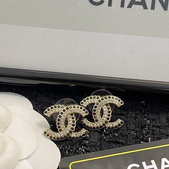Chanel Rhinestone Classic Stud Earrings