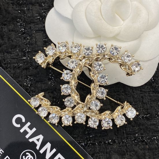 Chanel Hollow Out Rhinestone Brooch Exquisite Craftsmanship