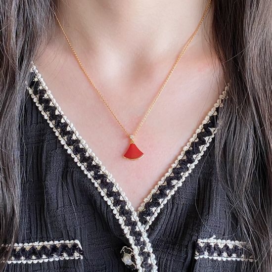Bvlgari Fan Shape Pendant Necklace