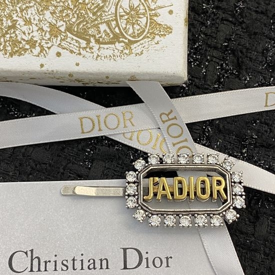 Christian Dior CD Rhinestone Inlaid Fashion Hair Clip