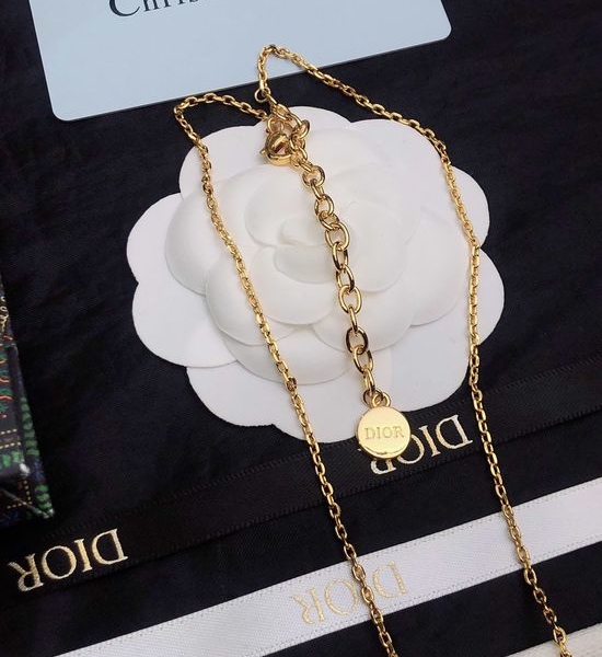 Christian Dior CD Classic Fashion Brass Choker Necklace