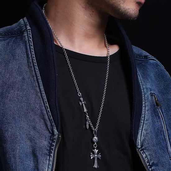 Chrome Hearts Vintage Cross Long Sweater Necklace