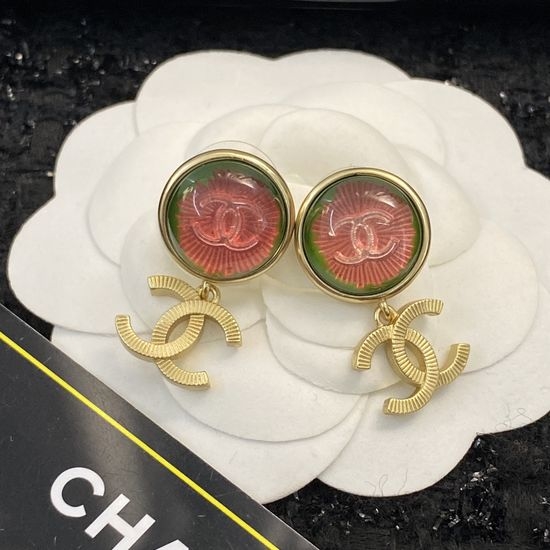Chanel Retro Gemstone Earrings Minimalist Design