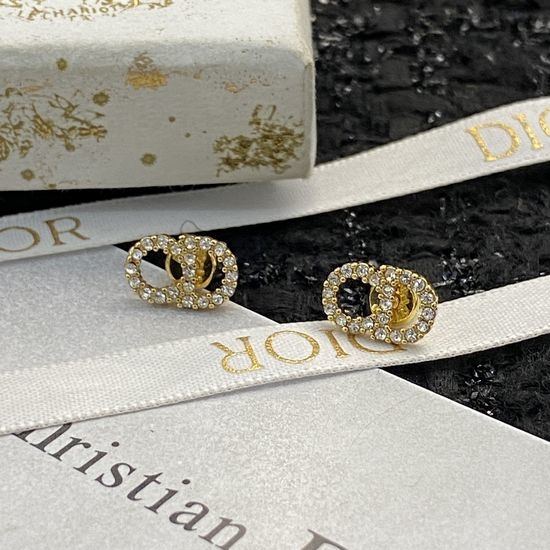 Christian Dior CD Delicate Stud Earrings Exquisite Premium Jewelry