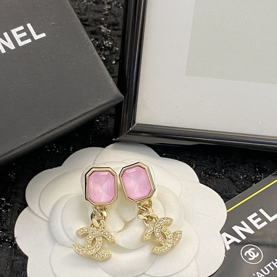 Chanel Gemstone Chain Earrings Elegant Design