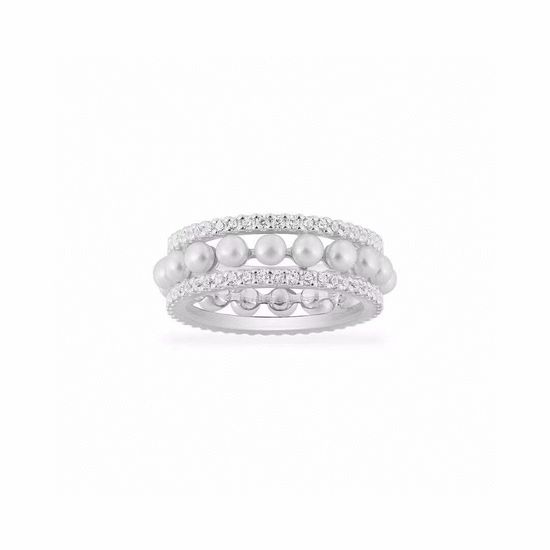 Apm monaco Double Layer Zircon Pearl Ring