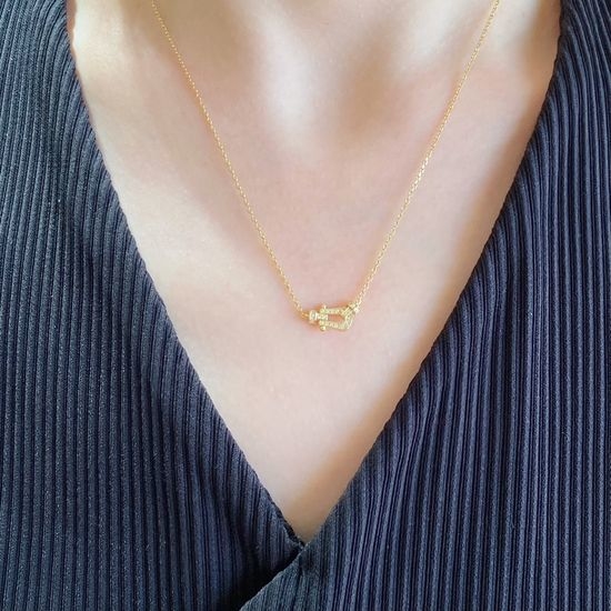 Fred Diamond Buckle Fashion Elegant Necklace