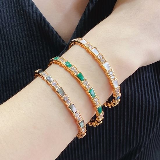 Bvlgari Gold Plated Mother of Pearl Bangle