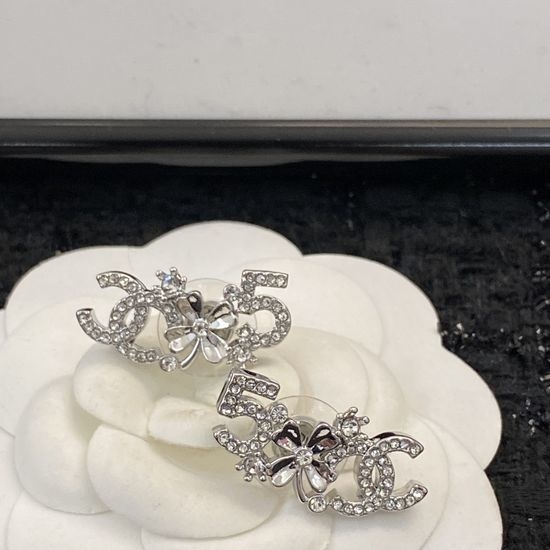 Chanel Four Leaf Clover Diamond Stud Earrings