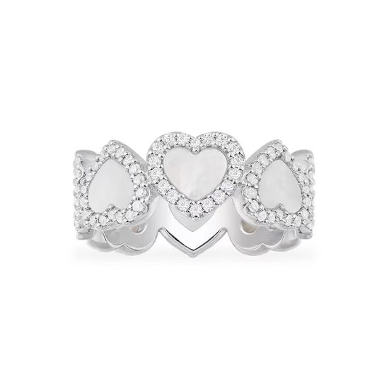 Apm monaco Romantic Mother-of-Pearl Heart Rings