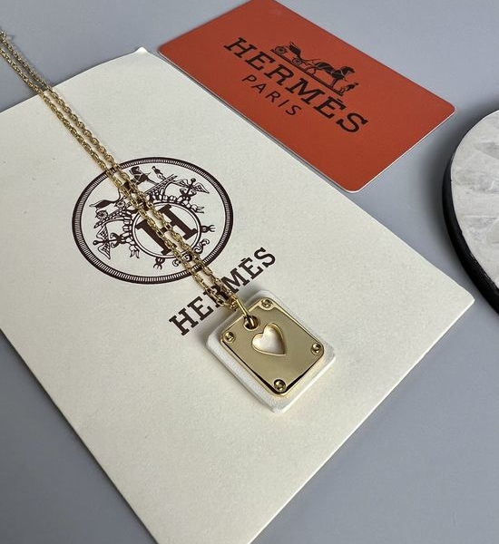 Hermes Calfskin Hollow Heart Pendant