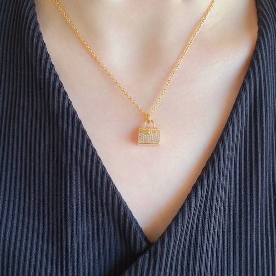 Hermes Bag Shape Pendant Necklace