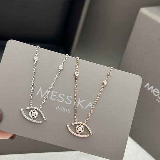 Messika Evil Eye Micro Pave Gold Necklace