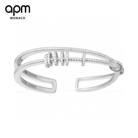 Apm monaco Rotatable Circles Layered Open Cuff Bangle