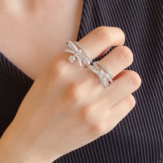 Chanel Bow Design Elegant Dainty Ring