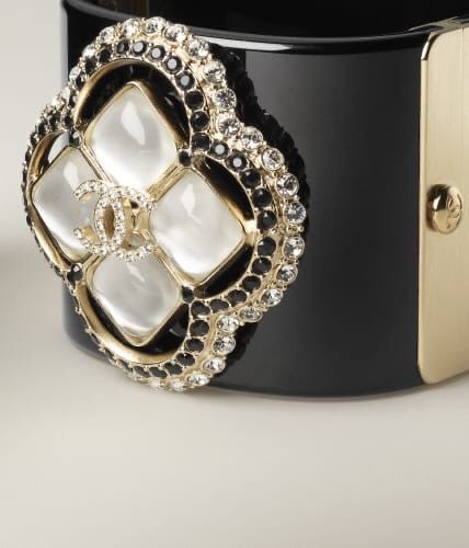 Chanel Transparent Resin Wide Cuff Bangle