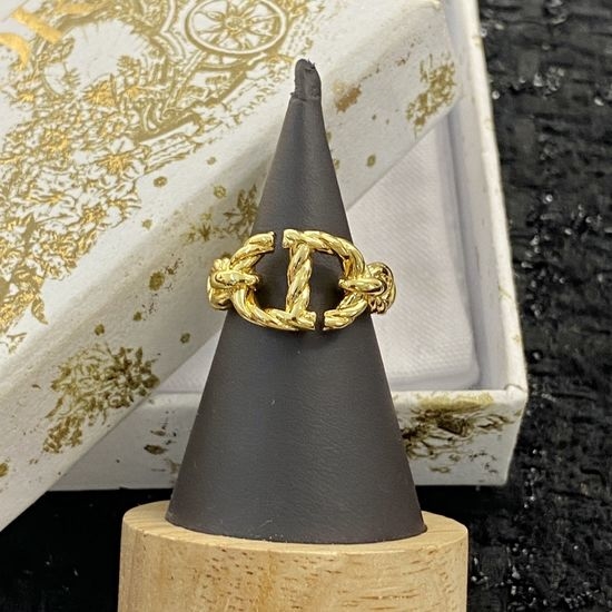 Christian Dior CD Twist Pattern Classic Ring