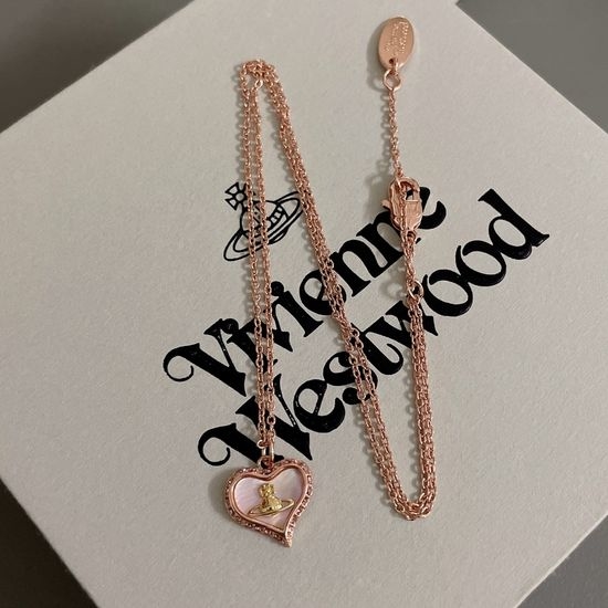 Vivienne Westhood Heart Saturn Pendant Necklace