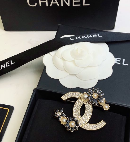 Chanel Classic Double Logo Brooch