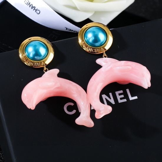 Balenciaga Dolphin Shape Stud Earrings