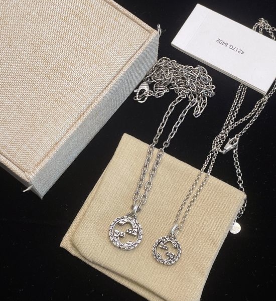 Gucci Vintage Interlocking Engraved Necklace