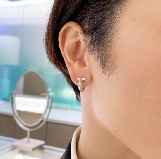 Tiffany & Co. Tiffany T1 Hoop Earrings with Hand-set Diamonds