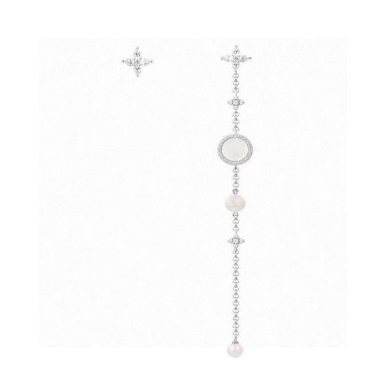 Apm monaco Asymmetric Long Shell Tassel Drop Earrings