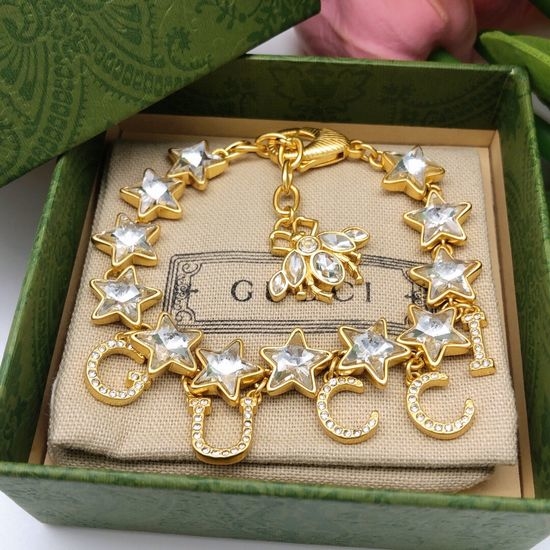 Gucci Star Accent Brass Bracelet