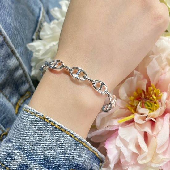 Hermes Sterling Silver Open Cuff Bracelet